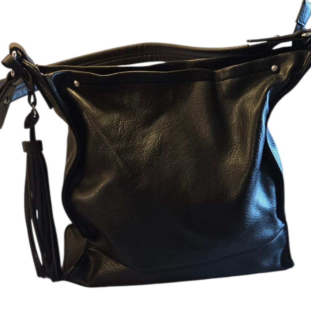 Sondra Roberts Squared handbag Black with Tassel